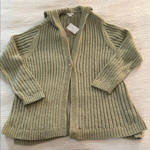 J. Jill Sage Green Ribbed Cardigan NWT!